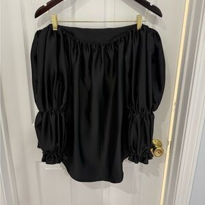 River Island Black Off-the-Shoulder Puff Sleeve Top